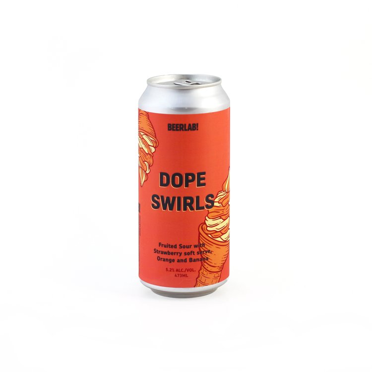 Dope Swirls V2 Tropical Fruited Sour w/ Strawberry Soft Serve, Orange, and Banana - Beerlab!