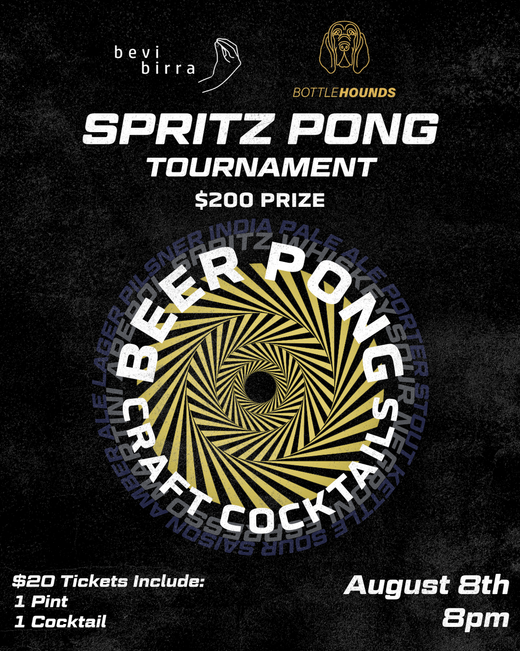 Spritz Pong @ Bevi Birra ft Bottle Hounds August 8th